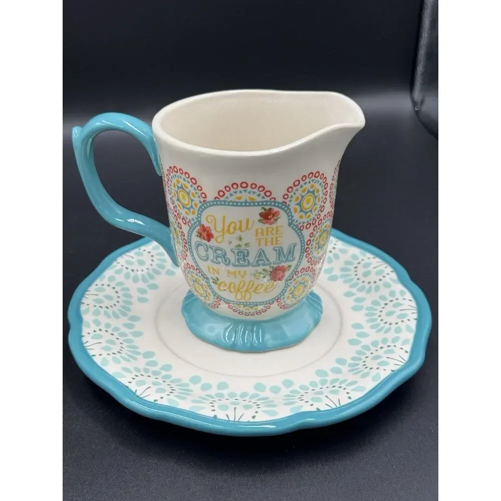 The Pioneer Woman Blossom Jubilee Sugar, Creamer, & Accent Plate 3-Piece Set